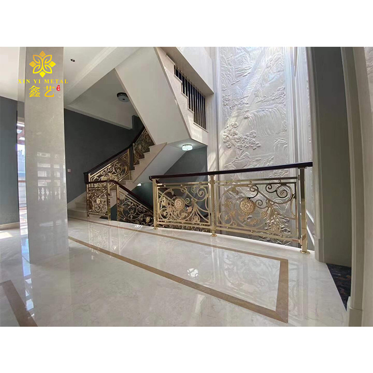 廣東別墅樓梯護欄 鋁板雕刻金屬樓梯 按需定制上門安裝