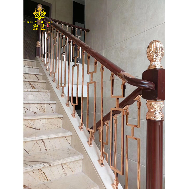 鋁藝浮雕樓梯護欄-歐式銅扶手上門安裝-規格齊全