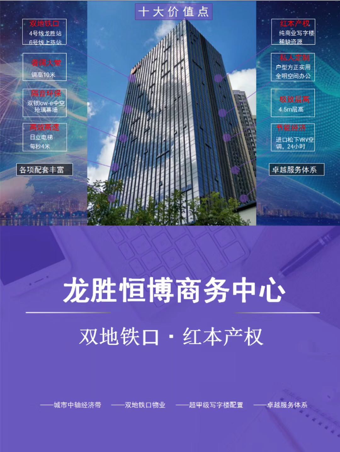 10号线地铁口龙胜恒博中心拎包办公