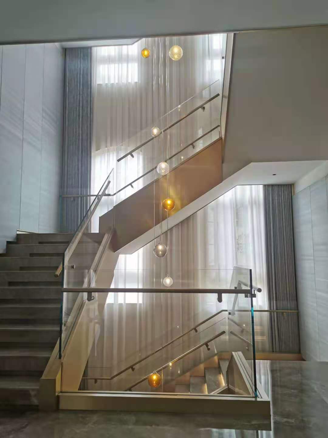 玻璃楼梯扶手 室内玻璃扶手护栏