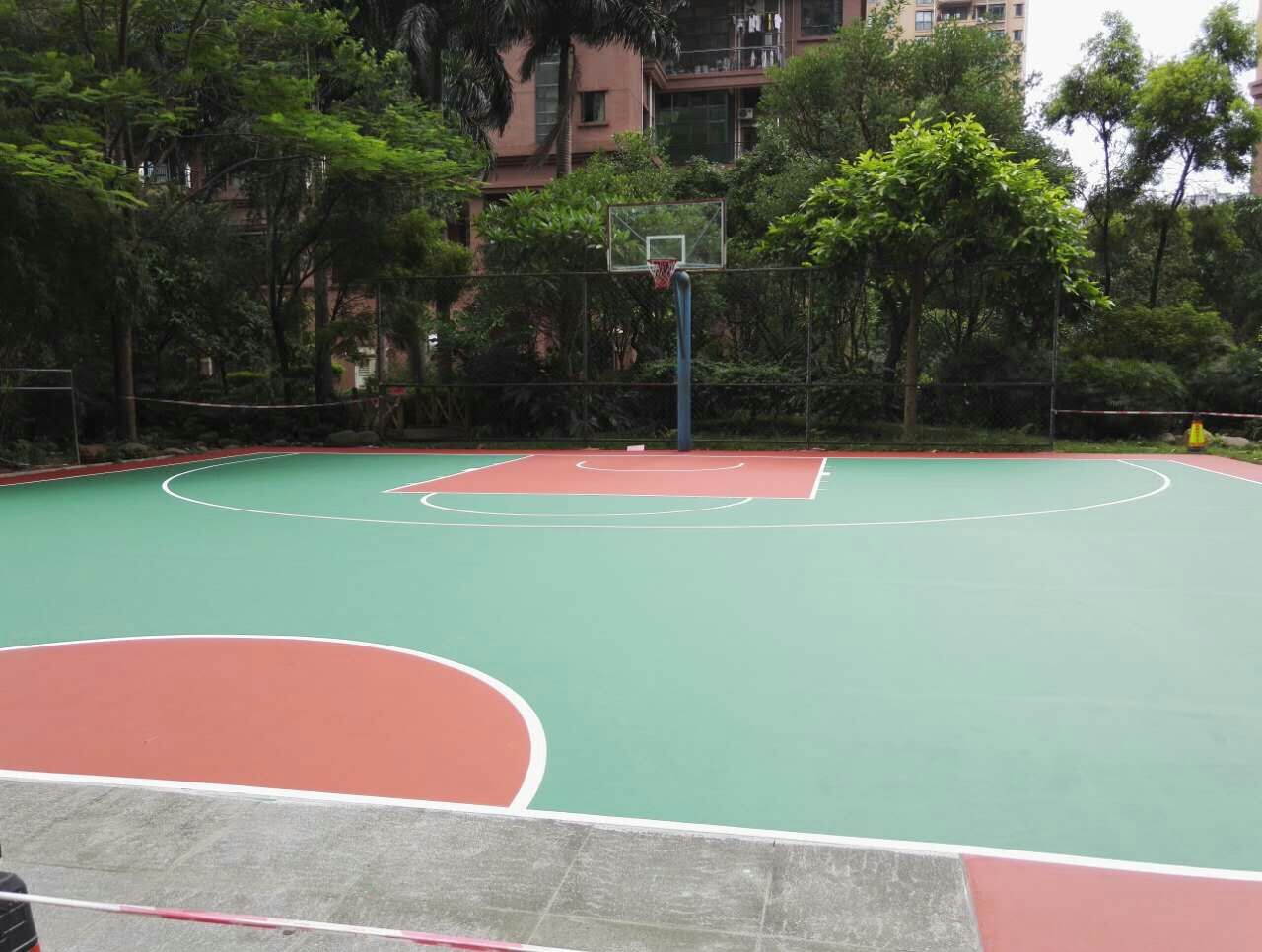 篮球场彩色水泥地坪 顺德乐从球场地坪地坪工程