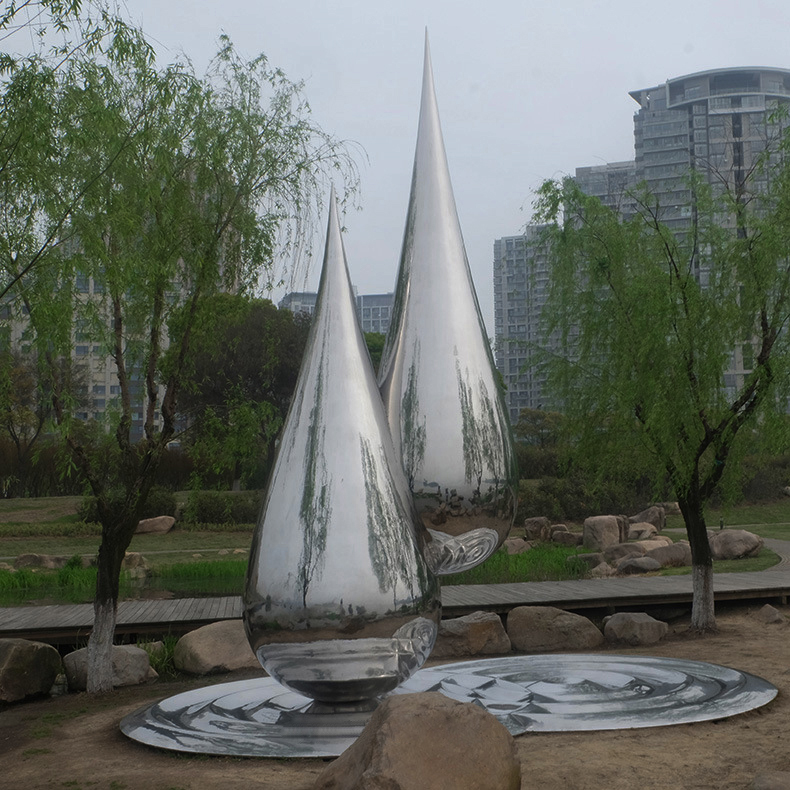 不锈钢水滴组合雕塑 不锈钢水滴雕塑 加工厂