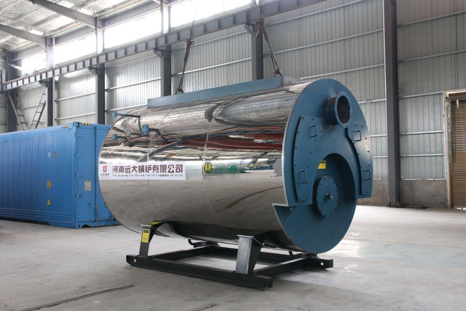 河南远大1吨燃气承压热水锅炉WNS0.7-0.7/95/70-Q三回程 波纹炉胆 螺纹烟管
