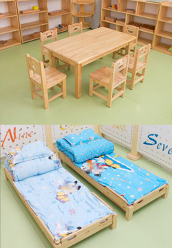 实木儿童床，实木儿童桌椅
