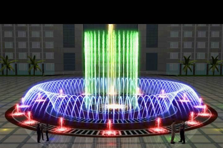 金属灯光喷泉雕塑-透光灯光喷泉雕塑-多彩灯光喷泉雕塑