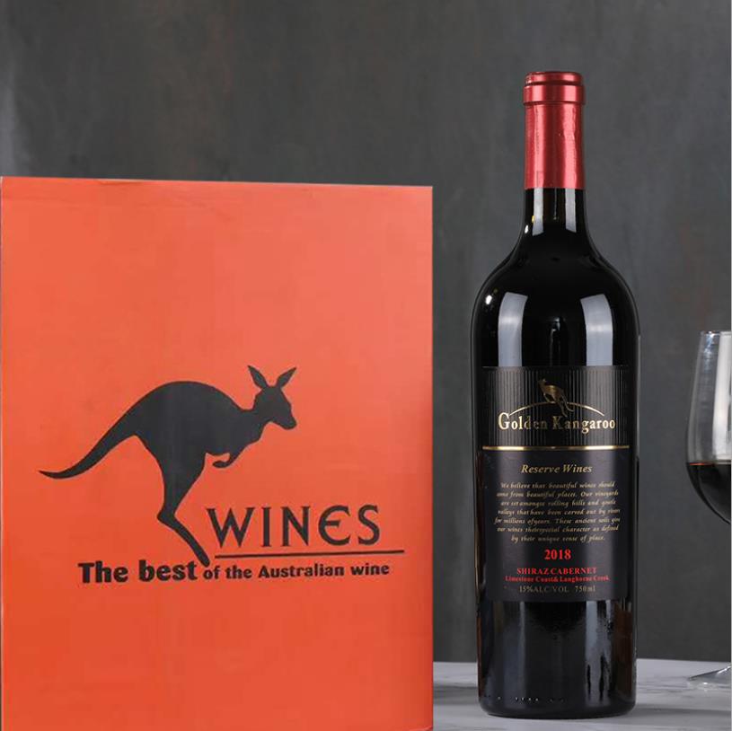 澳大利亚原装进口红酒 14.5度15度大袋鼠西拉干红葡萄酒顺丰发货