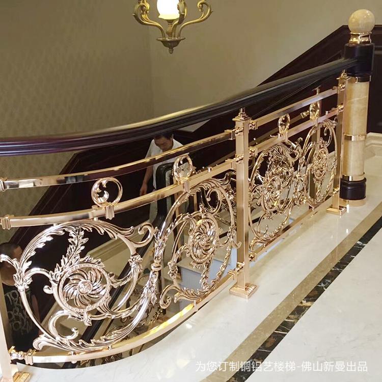 汾阳铜艺花格镂空楼梯护栏让你有种视觉冲击感