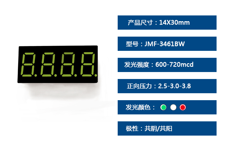 厂家直供 0.36英寸4位led数码管 白光高亮共阳数码显示管定制3641