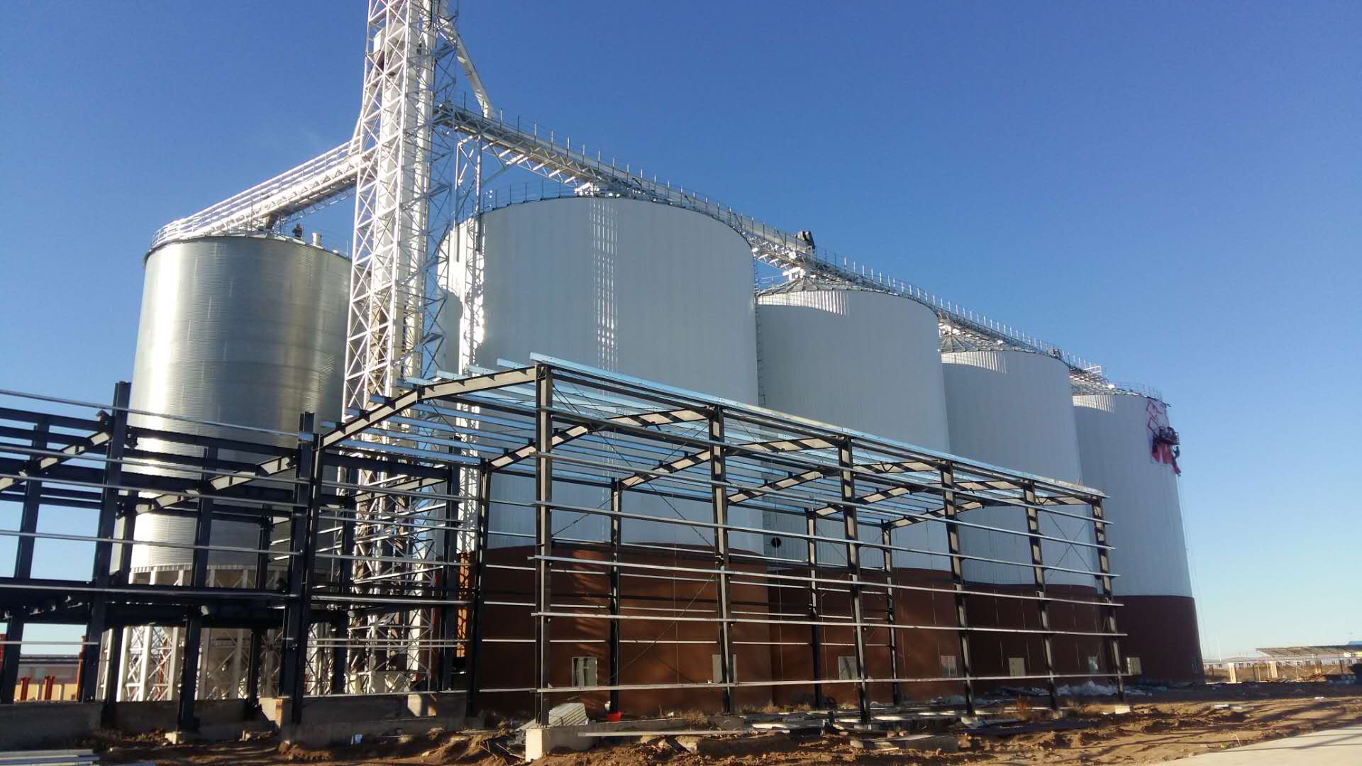500吨小麦仓 全钢锥底钢板仓 面粉厂用粮食储存罐 使用时间长