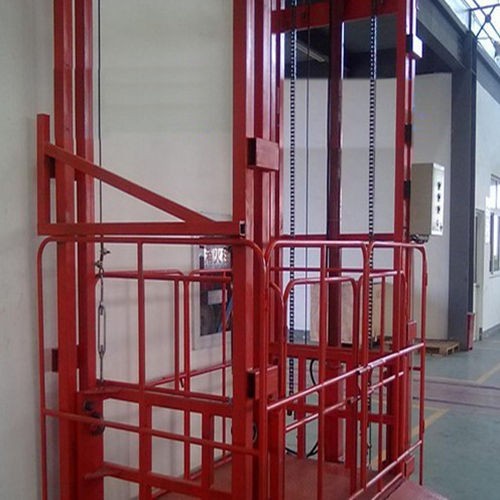 仓库液压升降链条导轨式货梯可定制厂房二三层室内外固定液压货梯