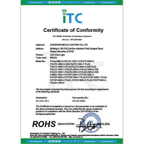 监视器做国推ROHS认证标准
