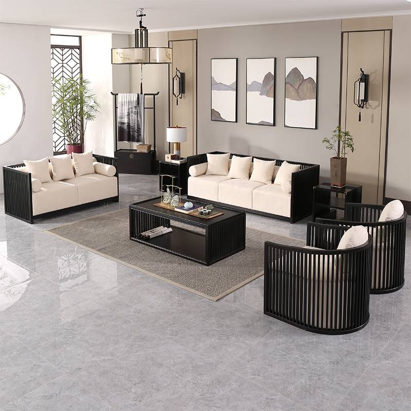别墅家具定制实木沙发组合沙发新中式沙发