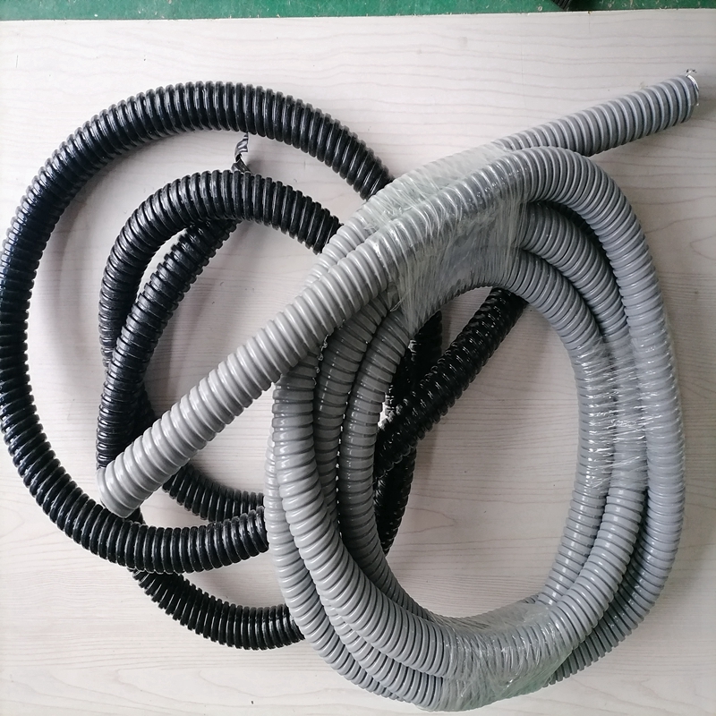 宿州生產304不銹鋼金屬軟管 Φ16單扣灰色包塑蛇皮管