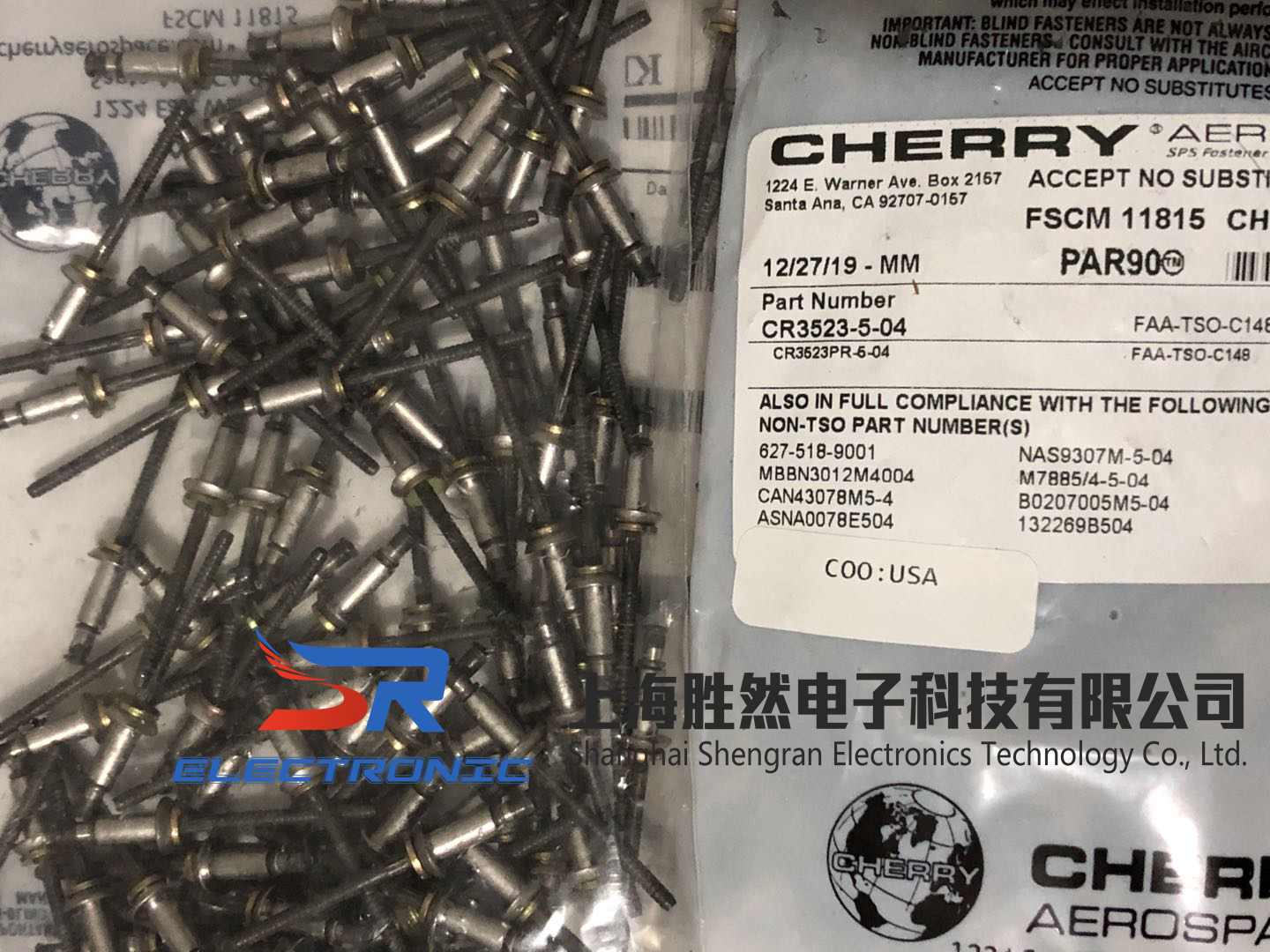 cherryCR3523-5-05航空铆钉带coc原装进口Cherrymax航空抽钉