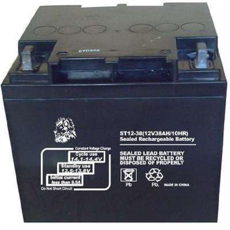 供应金狮蓄电池ST12-38 铅酸免维护型 UPS计算机后备应急电瓶