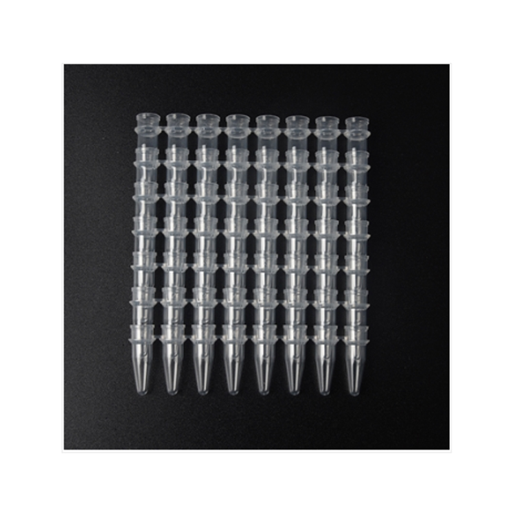 欧莱博0.2mlPCR8联排管平盖透明PCR管
