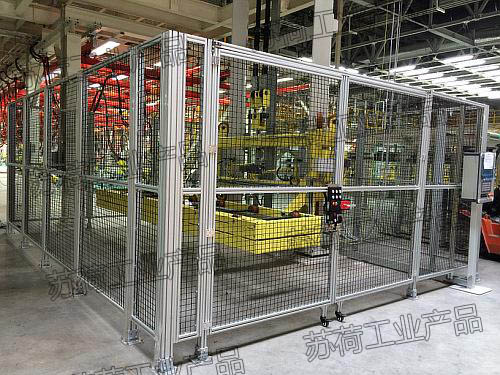 机器人围栏-工业铝型材围栏-工业安全防护围栏-设备防护罩-广东苏荷厂家定制