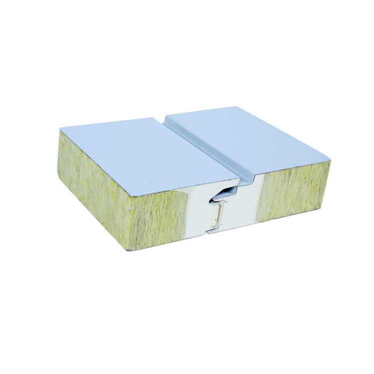 台州表面钢板1.5mm承插型彩钢岩棉夹芯板-厚度颜色可以定制