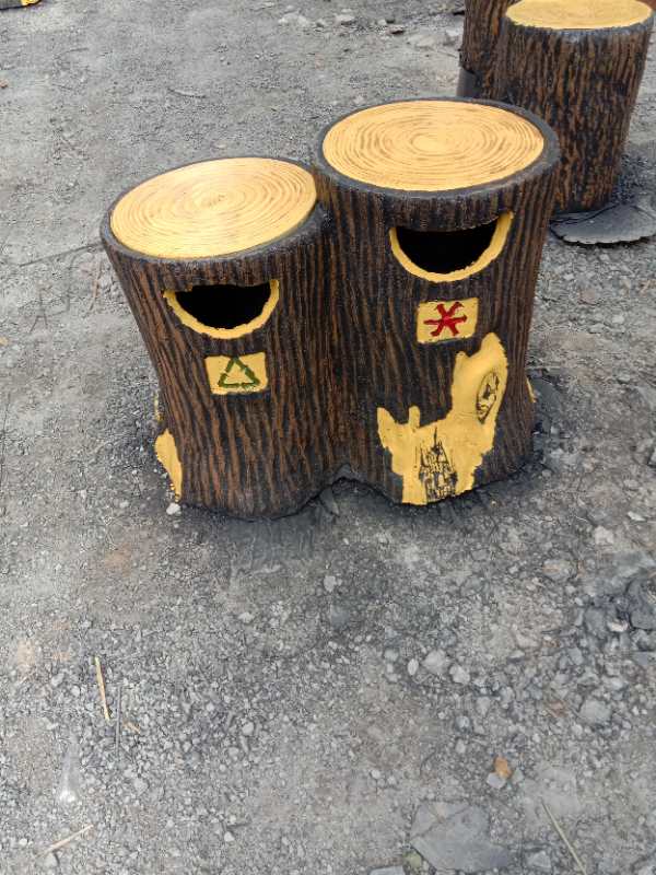 乌鲁木齐水泥仿木垃圾桶 环保水泥垃圾桶