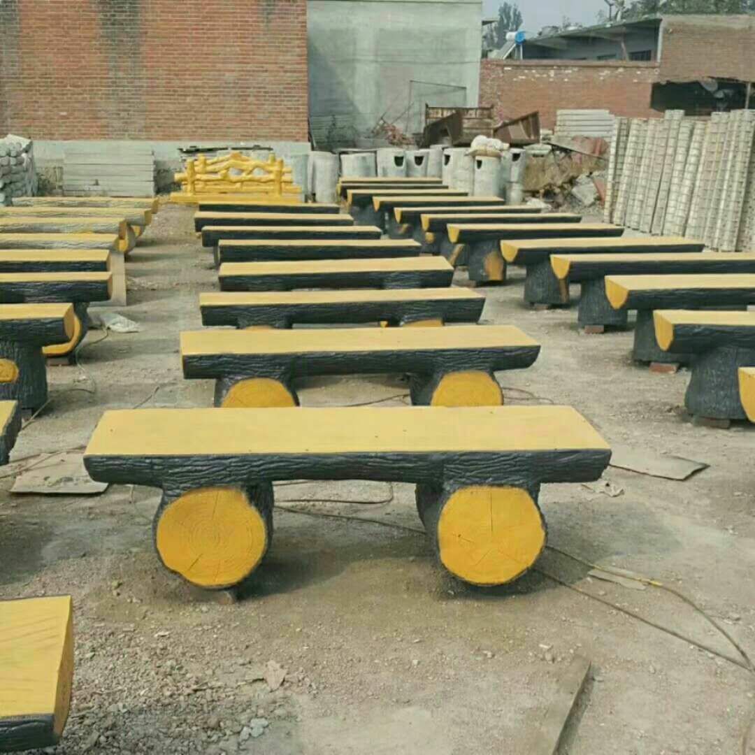武汉水泥仿木座椅生产厂家 水泥仿木平凳 来图定制