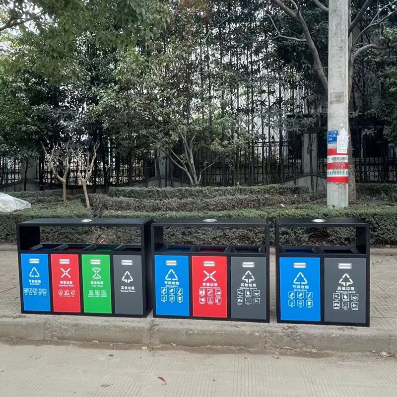 枝江市不锈钢垃圾桶电话 学校校园分类垃圾箱