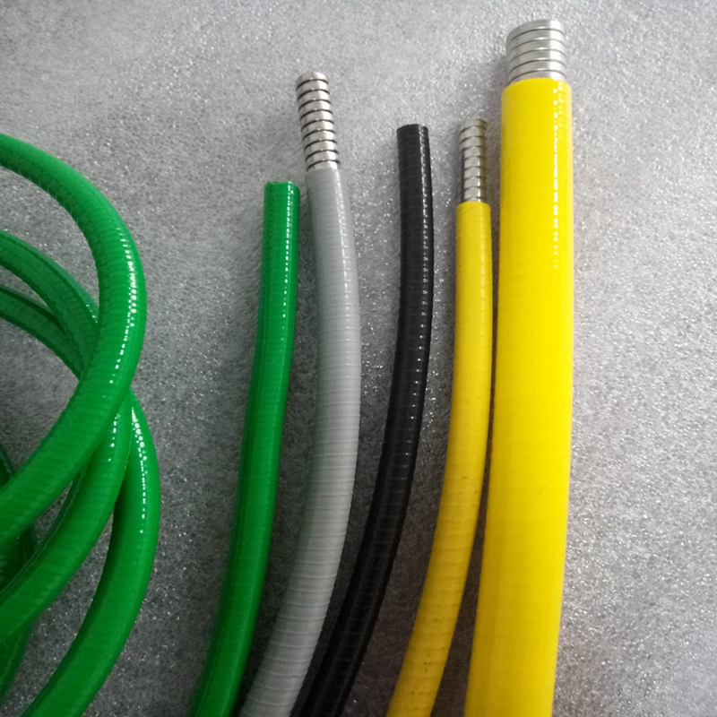 曲靖生產平包塑軟管 Φ25規格304不銹鋼雙扣平包塑穿線金屬軟管
