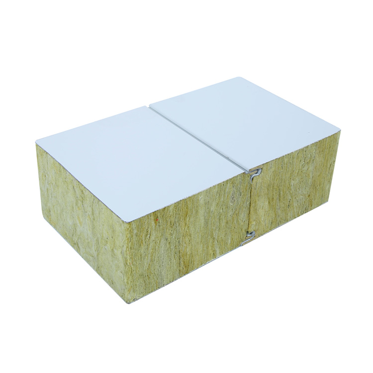舟山表面钢板1.5mm外墙保温岩棉夹芯板-表面纯平 小波纹 拉缝式