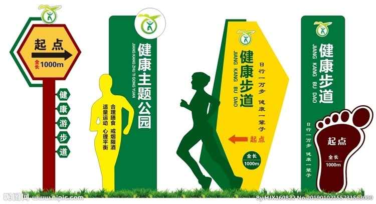 定做健康步道标牌米数牌主题公园绿化标识牌