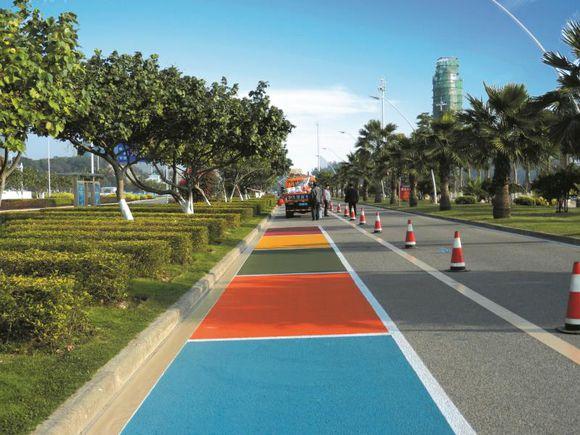 二七区彩色防滑道路|彩色沥青|施工公司