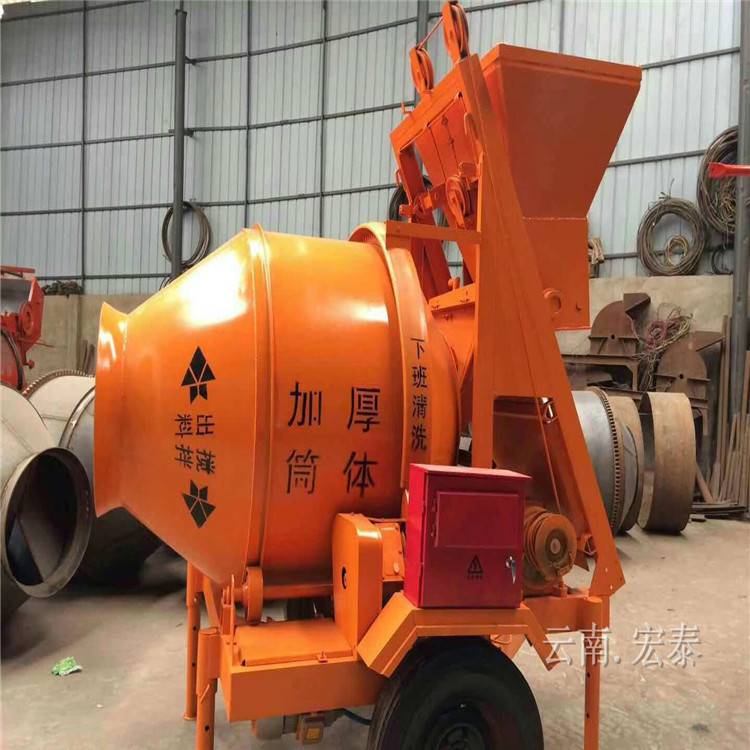 重庆 500M胶轮搅拌机 现货供应 建筑工程混凝土搅拌机 宏泰 齿圈滚筒搅拌机