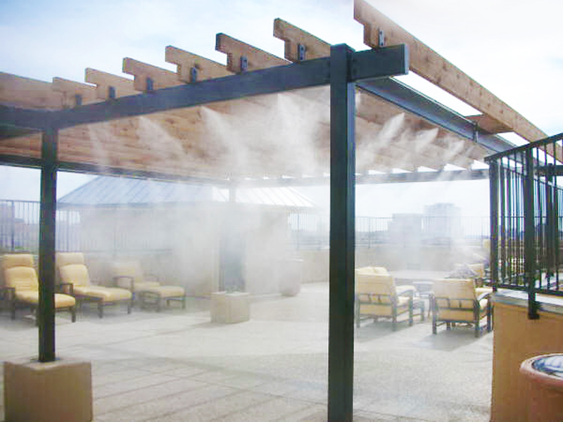 喷雾降温加湿_商洛清细水雾降温供应_花园餐厅降温设备