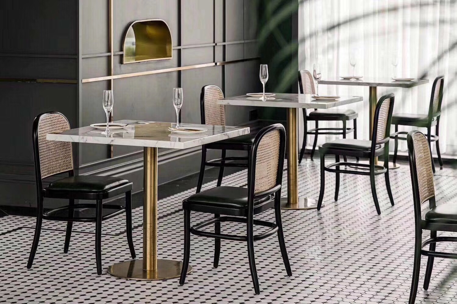深圳西餐厅餐桌椅 西餐厅大理石桌子定做 四人位大理石桌子尺寸