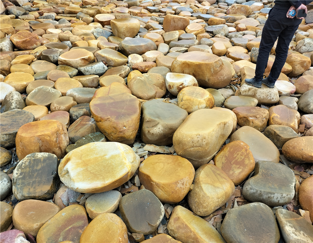 厂家批发大量黄蜡石汀步石 台面石 黄蜡石
