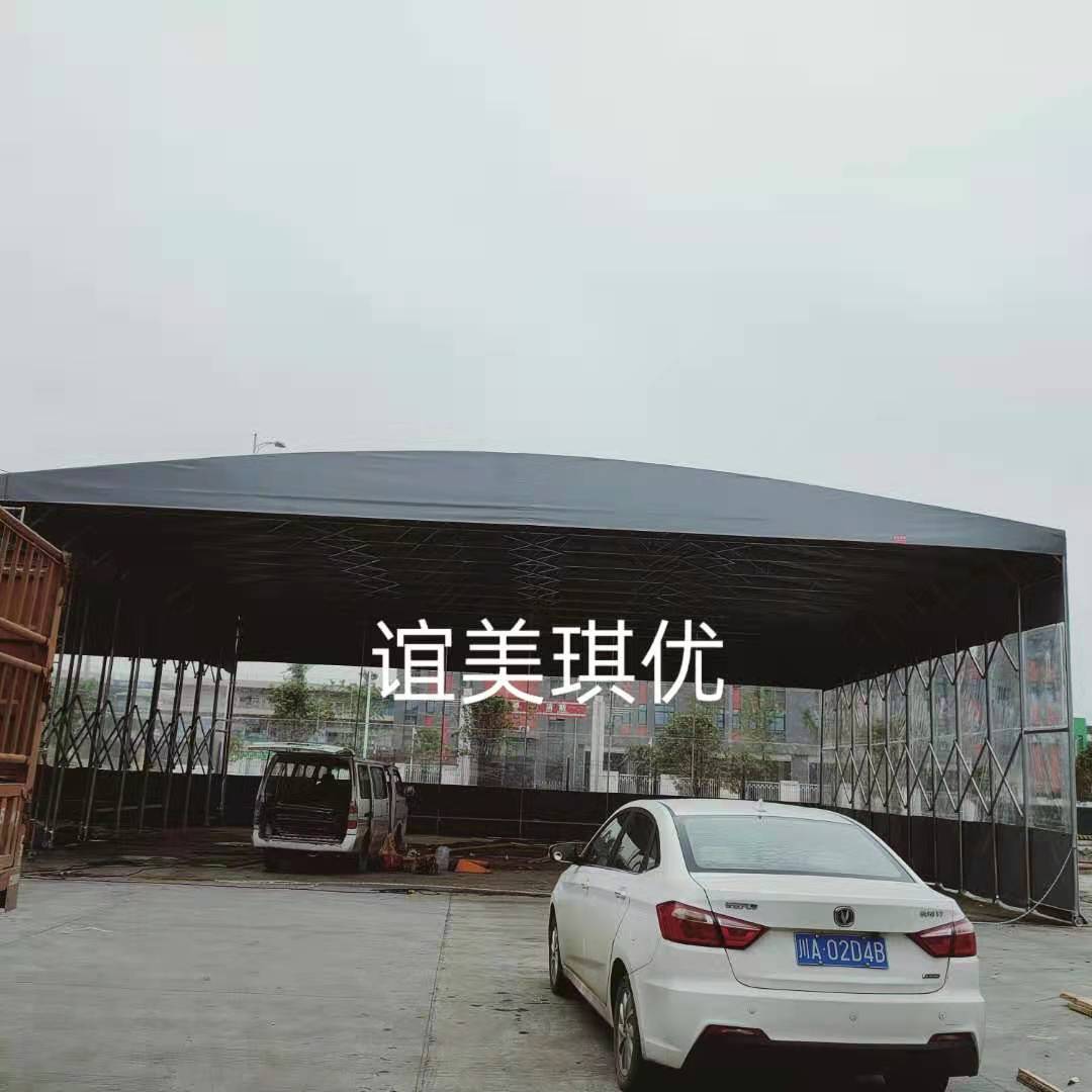 成都移动仓储棚雨棚布围帘批发新都区篮球场推拉移动棚