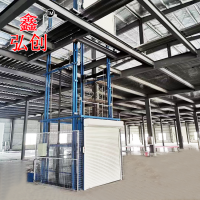 沧州工厂定制液压双轨货梯 壁挂式升降货梯 厂房上下货物升降平台