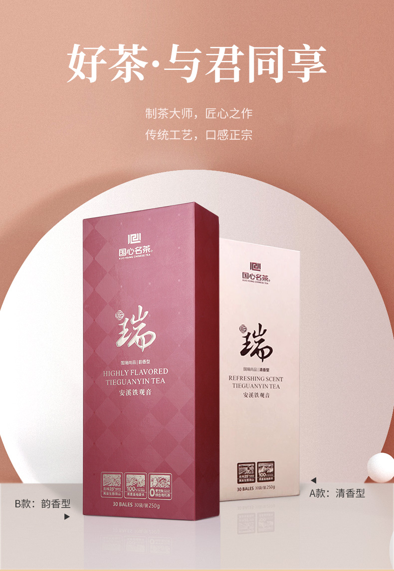 福建乌龙茶国心名茶国瑞系列250g礼盒装安溪铁观音