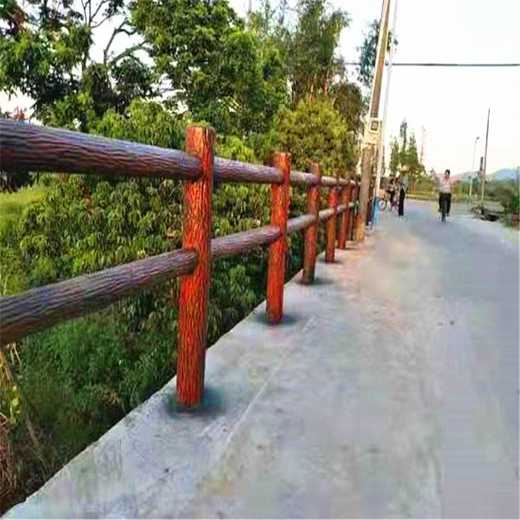 国兴 水泥仿木栏杆制作 景区仿木护栏加工