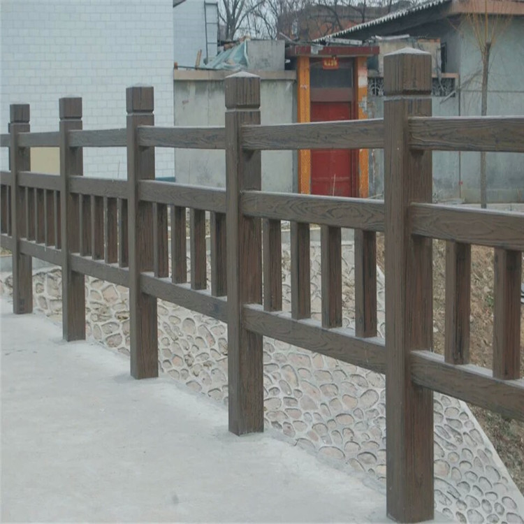 山东德州供应水泥栏杆 仿木护栏 可定制样式 颜色