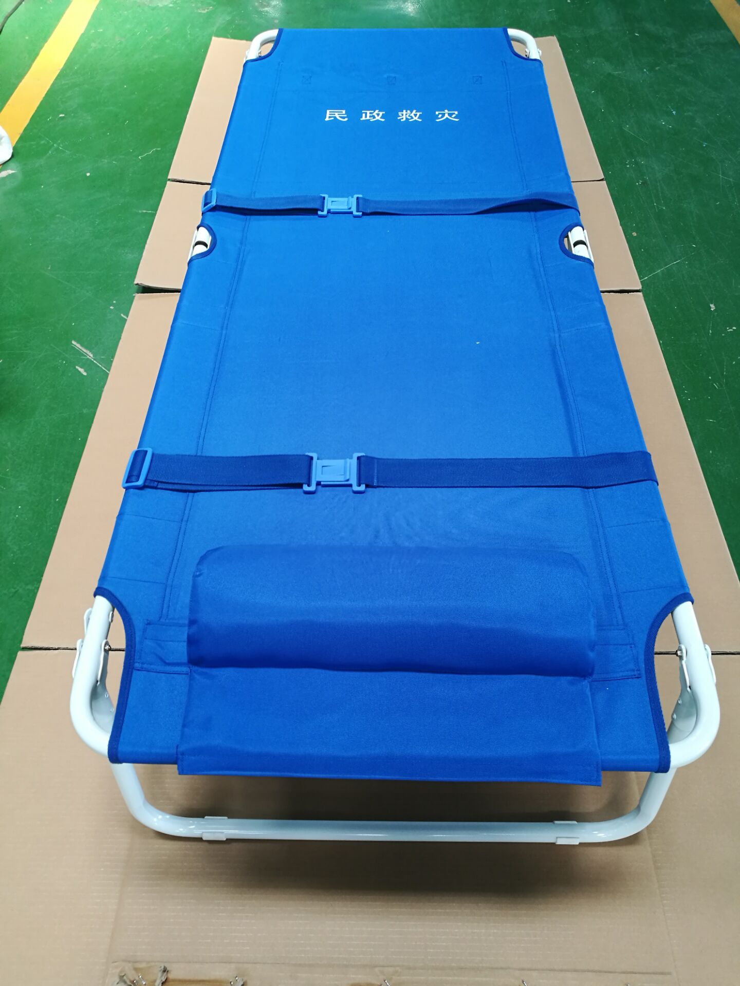 应急救灾蓝色折叠床 户外简易便携折叠床旅行床医疗陪护床担架床
