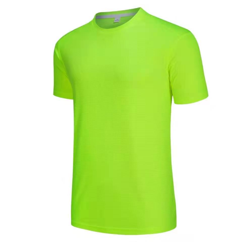 户外运动跑步衣短袖圆领透气速干T恤马拉松团队服健身运动休闲纯色T恤批发现货