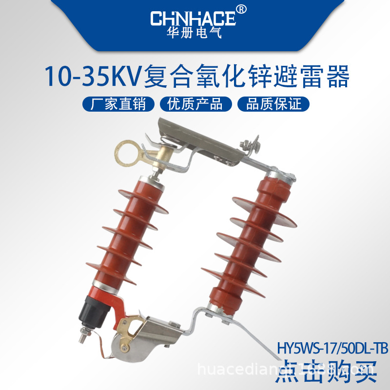CHNHACE 10kv户外高压跌落式避雷器HY5WS-17/50DL-TB可卸式氧化锌避雷器品质保证