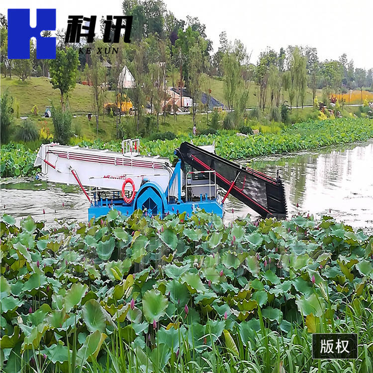 水浮莲收集粉碎船 水花生杂草收割船 上海公园割草船
