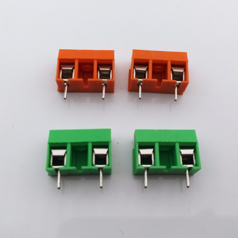 126型2P线路板焊接端子 PCB 绿色接线端子 脚距5.0mm