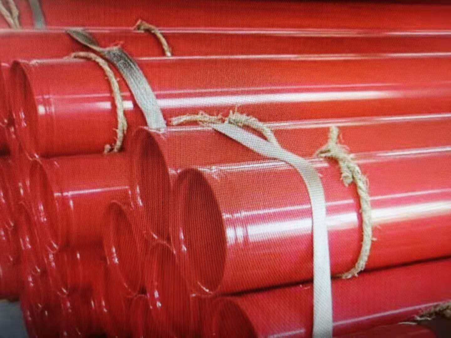 固浜牌涂塑钢管应用于**工程消防DN200红色消防涂塑钢管