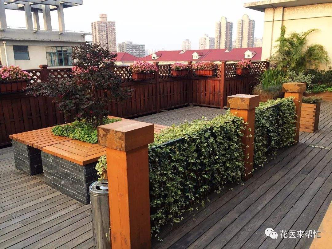 赣州防腐木屋顶花园露台阳台木平台安装