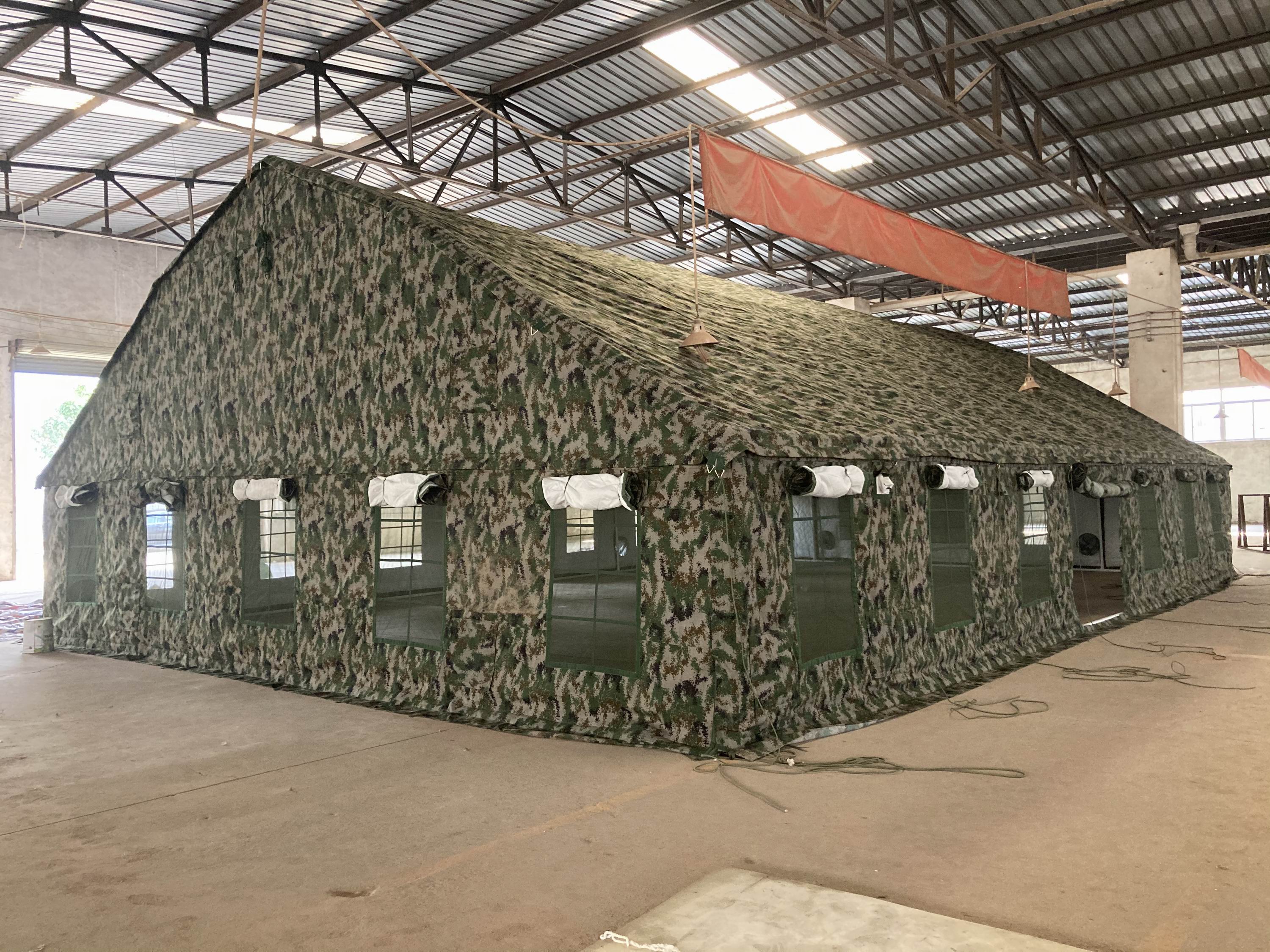 150平方指挥帐篷野战军绿战地指外训练使用配纱窗通风口
