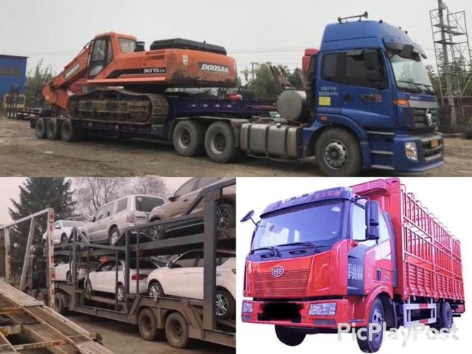 泰兴物流拉货13米货车9米6高栏车机械运输