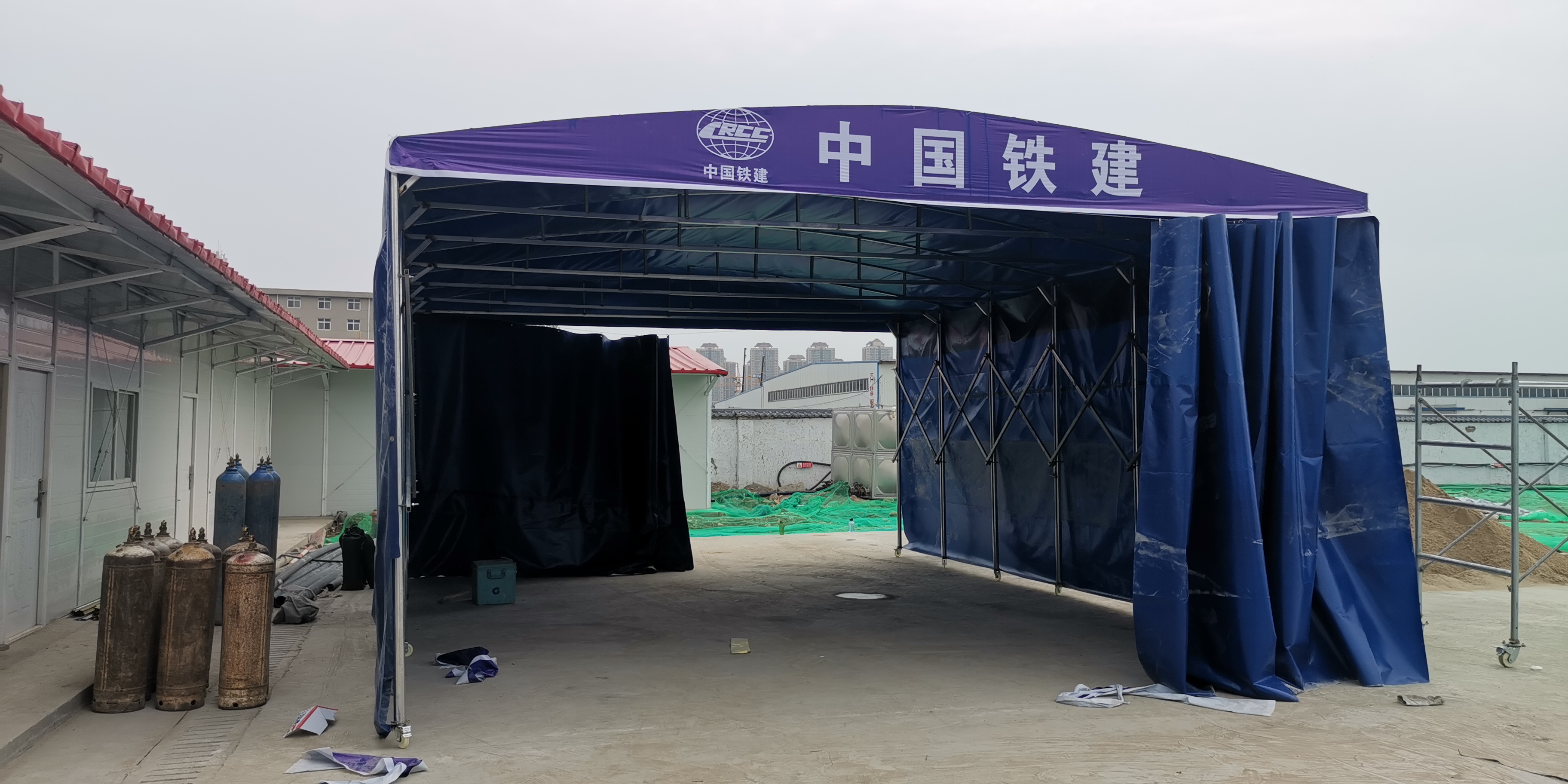 移动帐篷 伸缩帐篷西安厂家生产雨棚 防护棚 钢筋棚