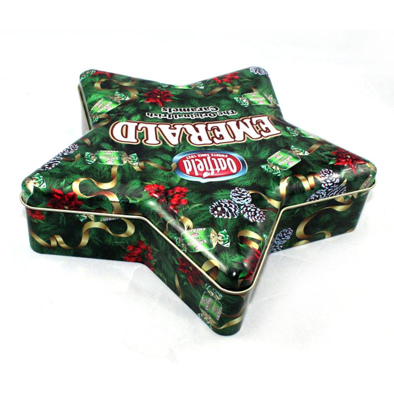 铁盒铁罐定制 五角星圣诞节礼品铁盒 马口铁食品级糖果盒 牛奶糖牛轧糖礼物盒