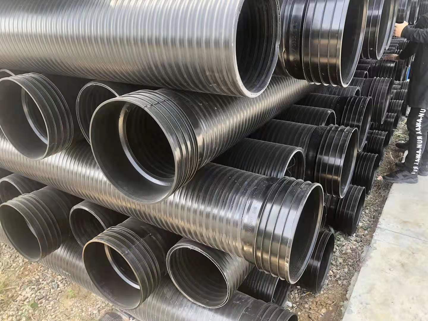 甘肅天水蘭州HDPE波紋管大口徑鋼帶管排水管廠家